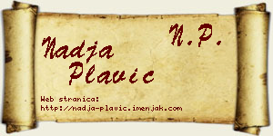 Nadja Plavić vizit kartica